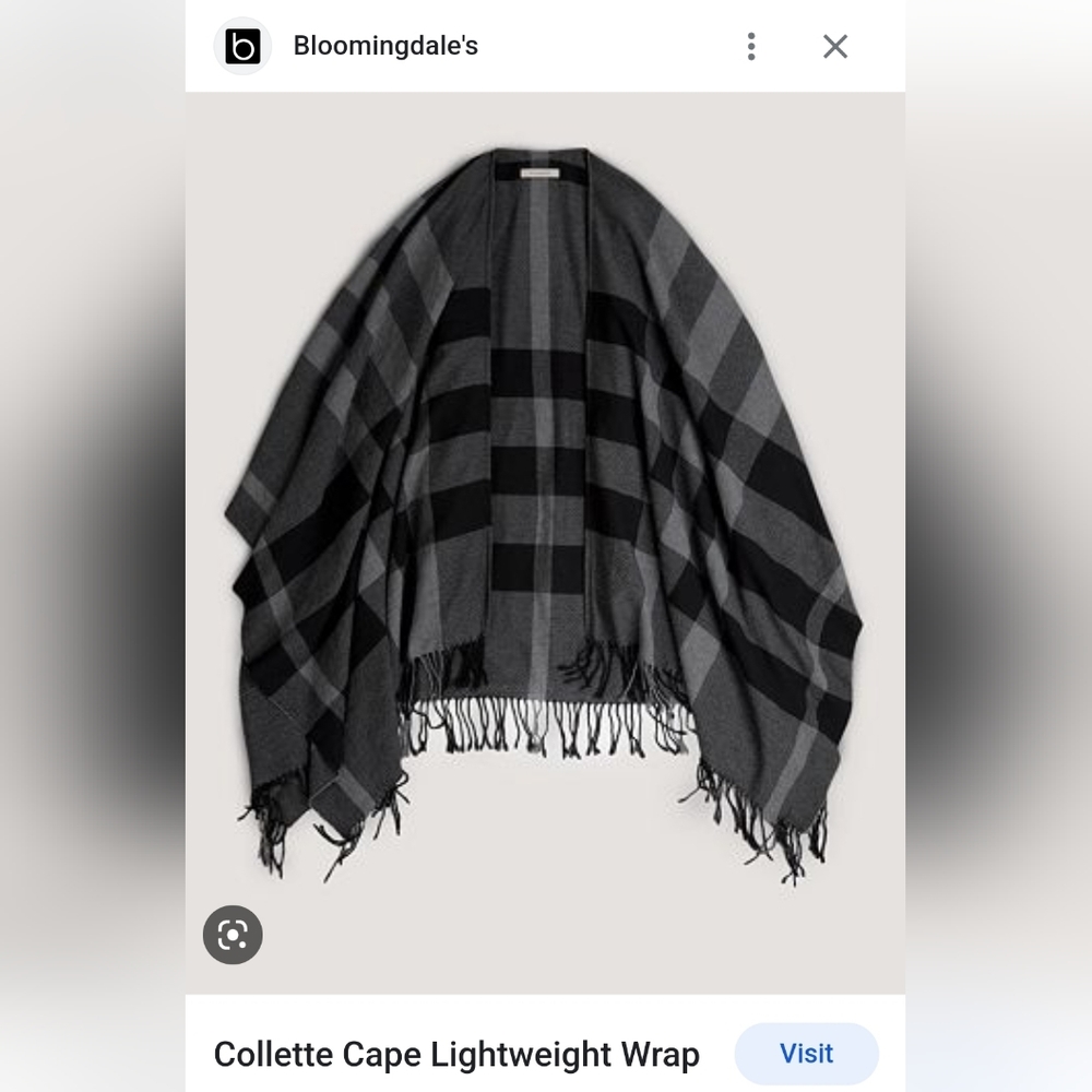 Burberry collette cashmere extra fine merino plaid shawl cape